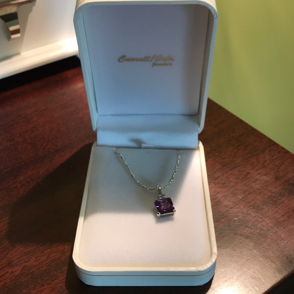 Amethyst sterling silver pendant